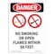 Signmission OSHA Danger Sign, No Smoking Or Open, 14in X 10in Rigid Plastic, 10" W, 14" L, Portrait OS-DS-P-1014-V-1477 - alternate 1